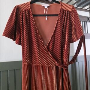 Baltic Born Rust Velvet Maxi Dress